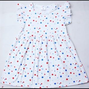 Girls patriotic stars Milk cotton dress size 2-5/6